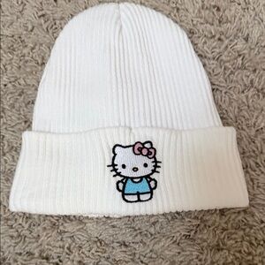 Hello Kitty White Knit Hat for Kids New